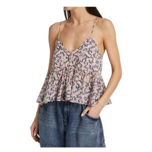 Étoile Isabel Marant Lirhetta Abstract-Print Cotton Tank. Size EU 36/US 4.